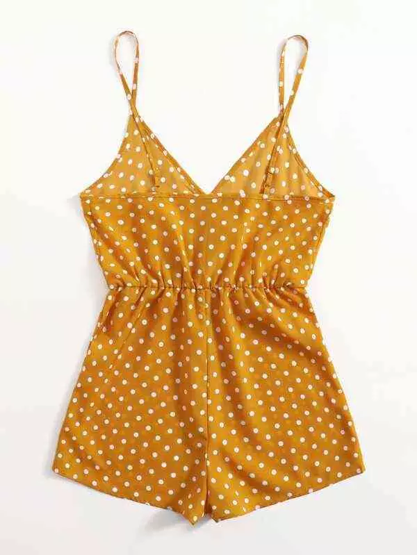 Гащеризон без ръкави - Polka Dot Cami Romper